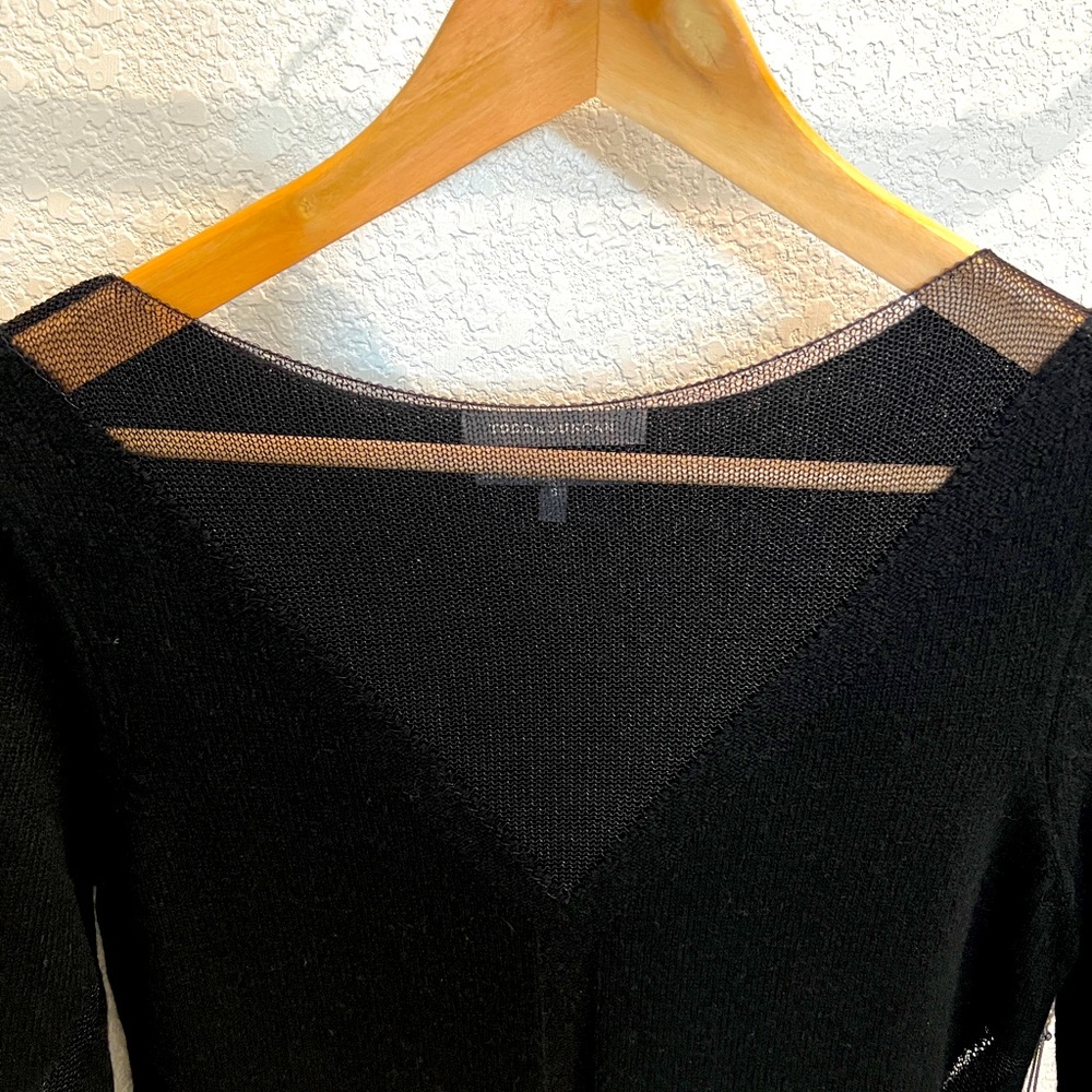 Todd Duncan black knit and mesh long dress, S, NWT